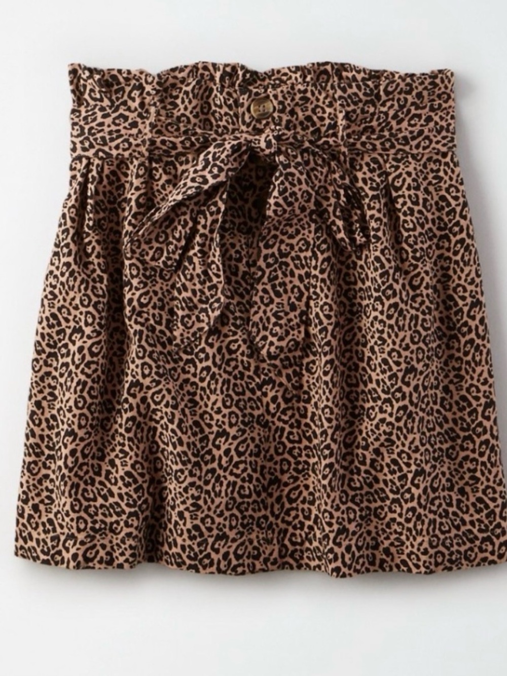 American Eagle Leopard/Cheetah Print Tie-Waist Skirt